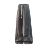 Pantalones deportivos casuales de estilo americano de calle para hombre, corte holgado, pantalones rectos de pierna ancha con caída, pantalones largos de moda y versátiles, directo del fabricante