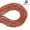 Jinghui Accesorios de cristal DIY Accesorios Cuentas de piedra roja natural 2m-4m Cristales con cuentas redondas semiacabados