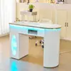 Mesa de Manicure Transfronteiriça Simples e Dupla de Ardósia com Carregamento Sem Fio Aspirador de Mesa para Salões de Unhas