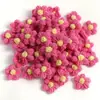 Flor de PomPom de Lã DIY Cabeça de Flor Colorida Flor de Lã Colorida Roupa Tricotada à Mão Acessórios para Cabelo Acessórios para Corsage Produto Acabado