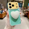 Soporte en Forma de Corazón se Transforma Instantáneamente en una Funda de Vidrio con Bloqueo de Color Adecuada para Funda de Teléfono Apple 18 Pro Max iPhone 17 Cobertura Completa 16/15