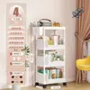 Estantería móvil de piso de múltiples capas con ruedas sala de estar dormitorio dormitorio niños pequeña estantería carro estante de almacenamiento
