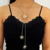 Colar de Girassol Simples Transfronteiriço da Amazon para Mulheres, Moderno e Versátil, Colar com Pingente de Franja de Sol de Luxo Leve