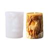 Molde de Silicona para Vela Perfumada Cilíndrica de Reno Navideño, Molde para Difusor de Aroma de Árbol de Navidad DIY, Molde para Adorno de Yeso