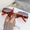 Nueva Llegada Gafas de Sol Degradadas sin Montura para Mujer Gafas de Sol de Marco Grande Modernas Europeas y Americanas Sentido Avanzado Populares en Internet Sesión de Fotos Callejera Gafas Anti-UV