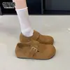 Zapatos Birkenstock originales de cuero genuino para mujer que aumentan la altura, nuevo modelo otoño 2026, mocasines casuales de puntera dividida sintética, zapatos planos sin cordones