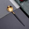 Jieyang vajilla de alto valor regalo al por mayor hotel acero inoxidable cuchillo, tenedor y cuchara vajilla hogar chapado en oro caja de regalo de cuatro piezas