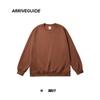 Ag300 Transfronteiriça Europeia e Americana Pesada Solta Cor Sólida Masculina Gola Redonda Algodão Misto Dupla Face Moletom Estilo Coreano Casual Manga Longa Top