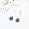 Aretes coreanos de moda con gota de aceite, círculo verde, aretes pequeños y frescos, aretes de personalidad, aretes cortos, aretes vintage al por mayor