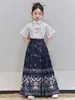 Hanfu Original para Niñas, Traje Ma Mian Mejorado, Disfraz Chino Antiguo Estilo Ming 2024 para Niños, Traje Tang Diario Estilo Antiguo con Pliegues