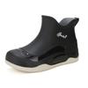 Botas de lluvia de moda cálidas para mujer, botas de lluvia antideslizantes de caña corta, para camping, chef, resistentes al desgaste, con forro polar de algodón, zapatos de agua, venta al por mayor