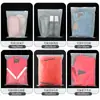 Bolsa de cremallera para ropa translúcida esmerilada de origen, bolsa de plástico autosellante, bolsa de almacenamiento para calcetines y ropa, bolsa de embalaje de ropa personalizada
