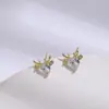 Pendientes Yulu Te Tiene Plata Pura 925 de Alta Gama Aguja de Plata Corazón de Zirconia Pendientes Mismo Estilo Douyin Pendientes Simples Micro-Incrustados
