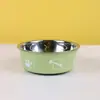 Tazón de Acero Inoxidable para Perro Mascota Estampado Antideslizante Multicolor Tazón para Gato Doble Capa Engrosado Alimentación y Bebida Mascota Perro Tazón