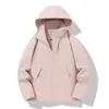Chaqueta Tres en Uno para Exteriores Luotuo para Mujeres y Hombres, Amarillo Mijo, Cortavientos, Impermeable, Ropa para Viajes, Montañismo