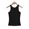 2023 verão nova cor sólida básico redondo pescoço colete feminino spice girls desgaste exterior interior slim fit regular top lote
