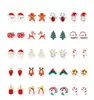 Brincos de Natal Laço Sino Liga Árvore de Natal Papai Noel Conjunto Combinado Brincos de Natal