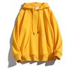 Rampo roupas masculinas 350g outono e inverno com forro de fleece com capuz marca de moda suéter masculino europeu e americano cor sólida básico liso moda suéter masculino