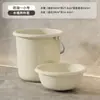Cubo de Plástico Grande para el Hogar con Tapa, Adecuado para Dormitorios de Estudiantes, Grueso y Duradero, Cubo Redondo Portátil para Bañarse