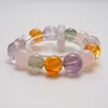 [Yunuo Xiaoxiao] Pulseira de Cristal Branco Natural para Mulheres, Pulseira Versátil de Cavalo Rosa Lavanda Clareador Atacado