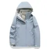 Chaqueta de Montañismo para Exteriores Otoño e Invierno Tres en Uno Forrada de Polar Engrosada con Capucha Desmontable Estilo Pareja Impermeable a Prueba de Viento