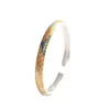 Pulsera de plata 9999 con detalles dorados, esmalte de miles de millas de ríos y montañas, nubes auspiciosas, montañas verdes, aguas verdes, figura de montañas y ríos, pulsera de plata de ley