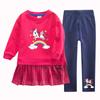 Meninas estilo faculdade terno vestido infantil primavera e outono estilo ocidental outono bebê camisola solta saia camisola para crianças