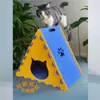 Ninho de Gato Novo Modelo Transfronteiriço, Ninho Triangular de Tecido Feltro, Semifechado, Adequado para Todas as Estações, Tenda para Pet, Ninho de Gato Destacável