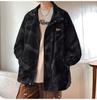 Casaco de Primavera e Outono Roupas Masculinas Costura de Cor Contrastante Jaqueta Decorativa com Capuz Estilo Japonês Retrô Solta Casual Top para Casal