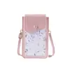 2025 Nuevo Bolso para Teléfono Móvil con Pantalla Táctil Bolsa Mini Delgada de Flores Frescas Bolso Pequeño Portátil Cruzado al Hombro para Mujer