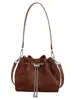 Bolso de terciopelo retro de alta gama para mujer, nuevo bolso cruzado versátil de otoño 2026, bolso de cubo de un solo hombro súper popular