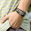 Pulsera de Cuero Tejida a Mano Nueva de Gran Venta Transfronteriza Anillo de Aleación Personalizado Creativo Decoración Pulsera Estilo Retro
