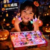 Lámpara de Calabaza de Halloween Anillo Luminoso Accesorio de Disfraz Infantil Calavera Fantasma Pequeño Regalo Accesorio de Decoración para Jardín de Infantes