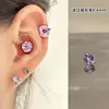 Colección de Pendientes de Hueso del Oído Morado de Ensueño Pendientes de Zirconia Pendientes Planos Espirales de Titanio Médico para el Hélice Pendientes de Hueso del Oído Morados