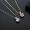 Jinse Europeo y Americano Transfronterizo Nuevo Producto Moda Zirconita Cortada en Rosa Colgante para Mujer Cadena de Clavícula de Lujo Ligero Collar Corto Joyería