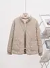 Nova Jaqueta Feminina Pequena Acolchoada de Algodão, Jaqueta Leve Acolchoada de Algodão, Estilo Curto Casual Solto, Jaqueta Pequena Acolchoada Aromática, Roupa para Mãe