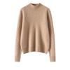 Suéter de Punto de Cachemira para Mujer Otoño/Invierno 2025, Cuello Medio Alto, Estilo Versátil, Diseño de Siete Agujas, Suéter Base de Lana