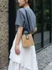 Nova bolsa de palha estilo coreano de verão, bolsa de mão trançada, bolsa de ombro e transversal para mulheres, estilosa para fotografia de rua e férias na praia