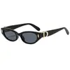 Nuevas Gafas de Sol Estilo Retro Francés Transfronterizas de Marco Estrecho Ojo de Gato con Decoración de Letras Metálicas y Detalles de Remaches, Gafas de Sol de Diseño de Nicho