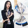 Lenço Longo Estreito Versátil Estilo Coreano Fino para Mulheres na Primavera e Outono, Adequado para Prender o Cabelo, Lenço Quadrado Elegante para Combinar com Ternos e Camisas