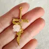 Estilo Gótico Cruz Enredadera Oscura Rosa Espada Colgante de Aleación Encanto Pulsera con Cuentas Collar Accesorios para Manualidades