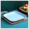Plato de Hueso de Paja de Trigo para el Hogar con Base Mesa de Frutas Basura Redondo Cuadrado Plato de Plástico Ventas Directas de Fábrica
