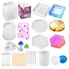 Molde de Espejo de Silicona Esférico Cilíndrico Tridimensional Colgante de Columna de Cristal Set de Joyería DIY de Pegamento de Resina