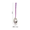 Cuchara de titanio puro, cuchara para alimentar a niños, cuchara para hielo, cuchara de titanio para niños oxidada cristalizada, utensilio diario para comer, cuchara de titanio
