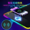 Popular Mouse Pad Luminoso RGB com Carregamento Sem Fio 15W Super Grande para Jogos Cor Fantasia Carregamento Rápido Tapete de Mesa