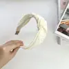 Faixa de Cabelo Plissada Branca de Arroz Suave Borda de Pérola Design de Renda Exquisito Acessório de Cabelo Versátil para o Dia a Dia Etéreo Francês