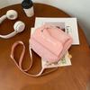 Bolsa Feminina Fofa Estilo Mori Bolsa de Ombro Estampada Bolsa Pequena Simples de Contraste de Cores para Estudante Bolsa Transversal Casual de Viagem Estilo Coreano Feminino