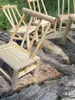 Artesanato de Bambu Brinquedos de Faz de Conta Infantis Mini Cadeira de Bambu Simulação Cozinha Real Brincadeira Casa de Boneca Cadeira Trançada de Bambu
