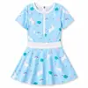 Traje de baño de una pieza para niña con estampado, sin mangas, con volantes, popular, anti-exposición, secado rápido, suministro del fabricante
