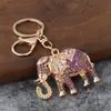 Chaveiro de strass de elefante transfronteiriço, pingente de acessório de carro de metal, chaveiro criativo estilo coreano, pequeno presente de Natal